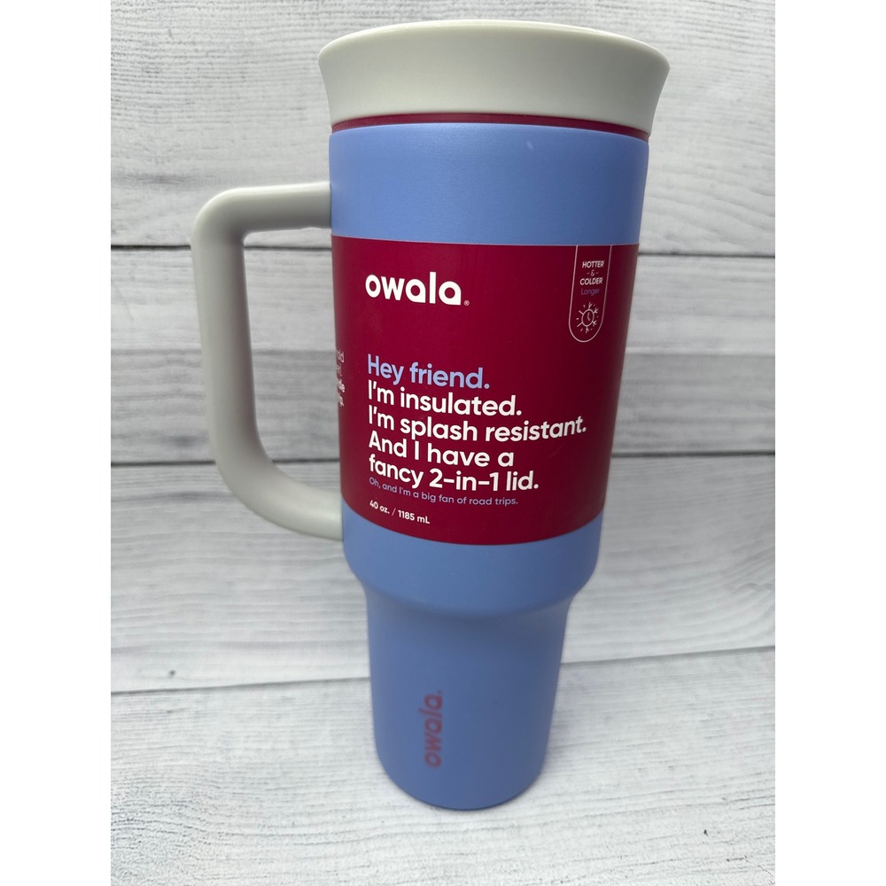 Owala‎ 40 oz Travel Tumbler Mug Insulated 2-in-1 Lid Handle Whimsical Daydream